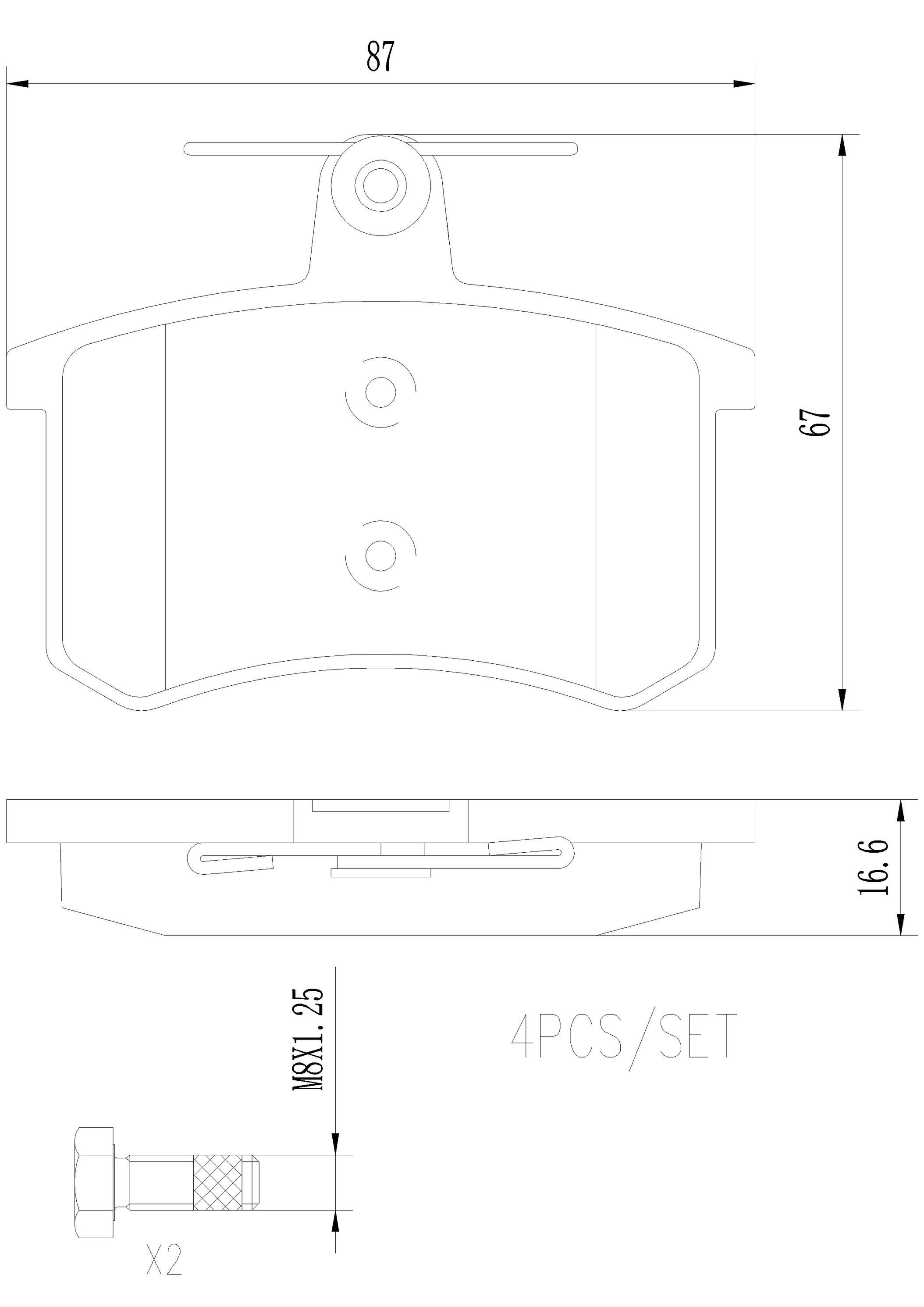 Audi Brembo Brake Set - Pads Rear (Ceramic) 4D0698451G - Brembo P85013N